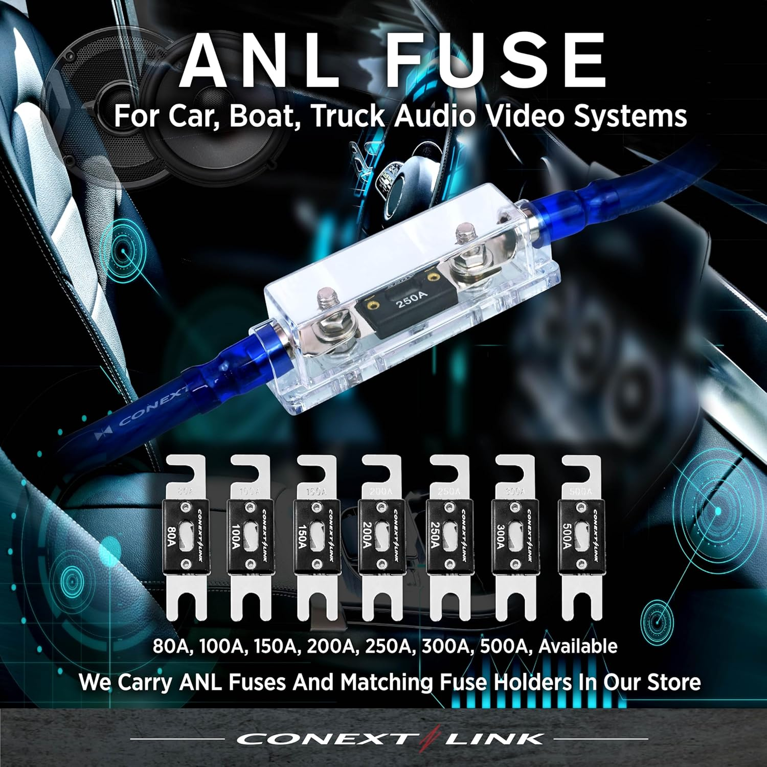 Conext Link FHAW Waterproof ANL Fuse Holder 4 2 1/0 Gauge without Fuse 1 Pack