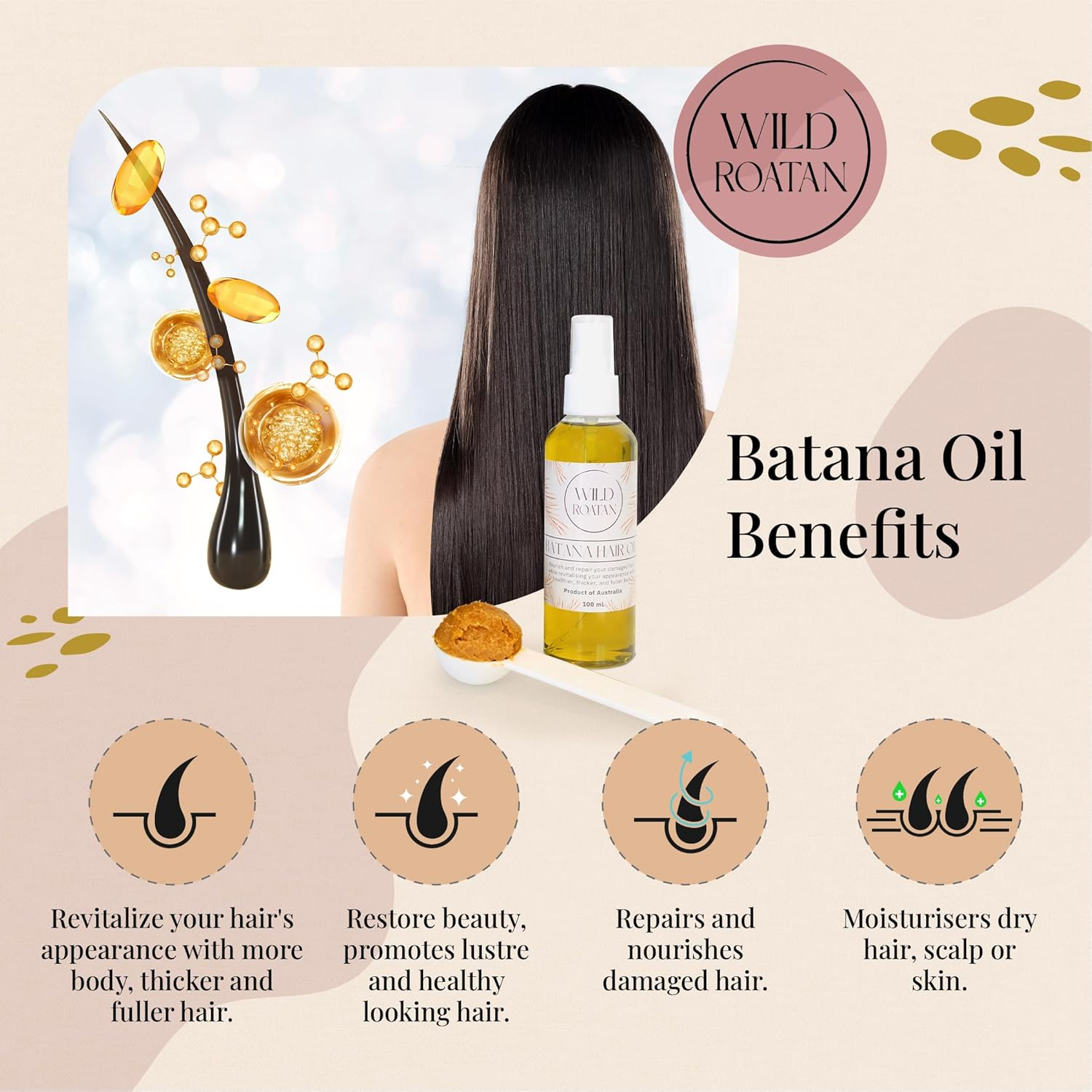 Batana Hair Oil from Honduras | Hair Growth & Scalp Treatment for Men & Women | Batana Oil Specialist | Honduran Owned Company | 100Ml image number 1