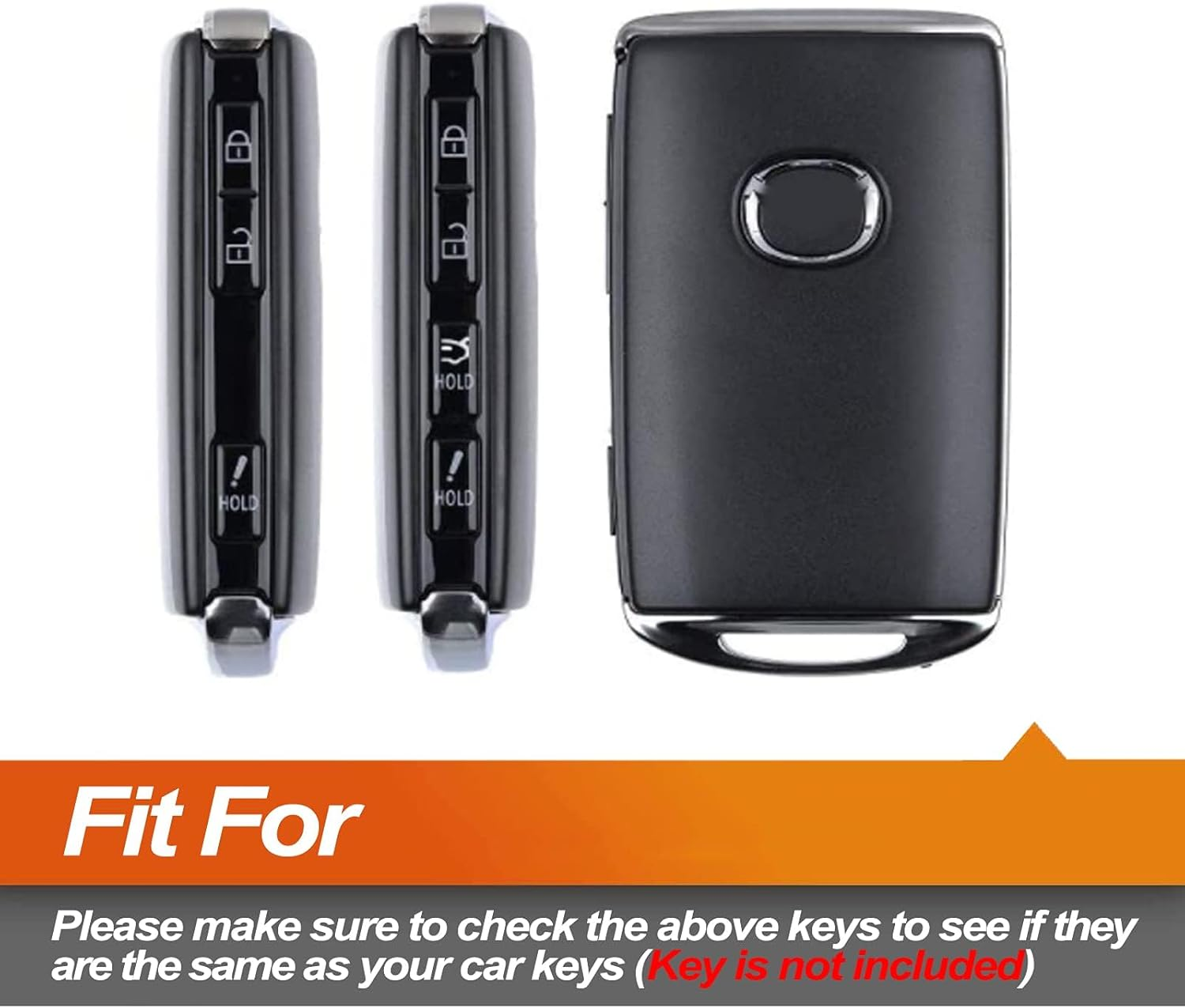 Silicone Key Fob Cover Fit for Mazda 3 6 CX-3 CX-30 CX-5 CX-50 CX-9 CX-90 MX-30 EV 3 Sport MX-5 Miata 3 4 Button Keys on Side | Car Accessories | Remote Key Protection Case Black