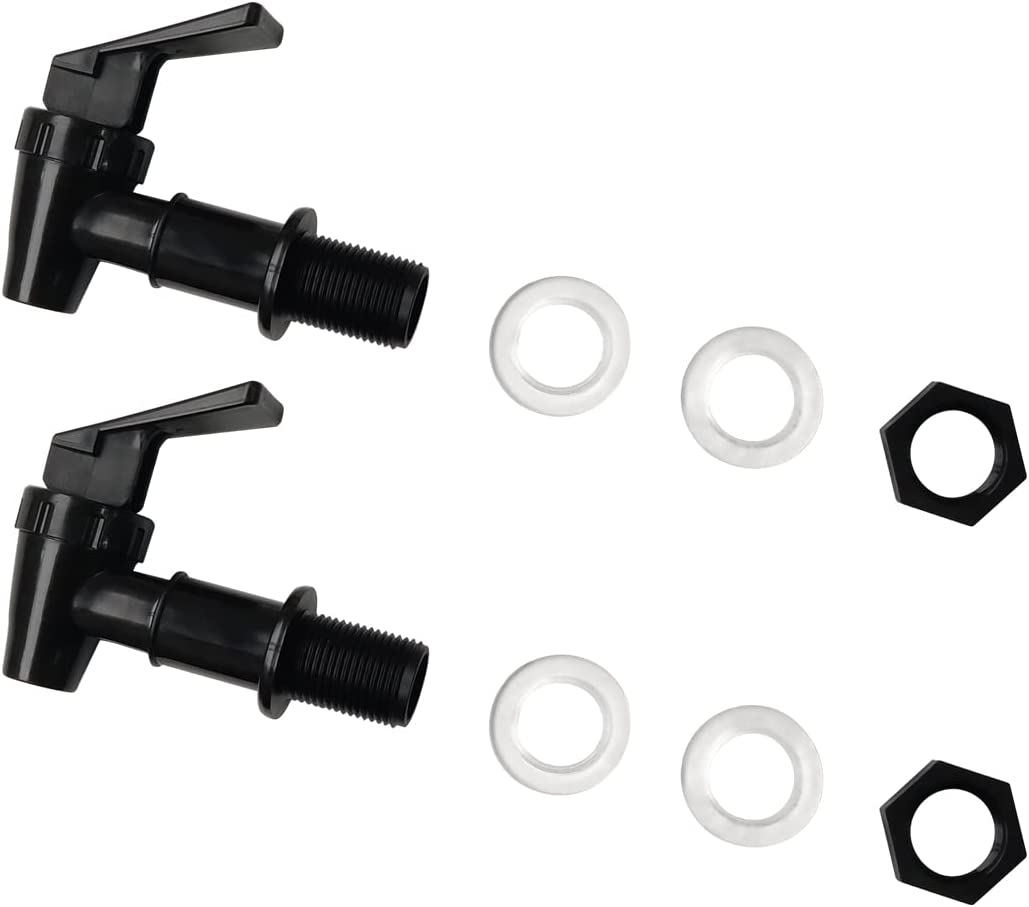 2 Pcs Replacement Cooler Faucet, Reusable Spigot Spout Water Beverage Lever Pour Dispenser Valve Water Crock Water Tap, BPA Free Plastic Water Spigot (Milky)