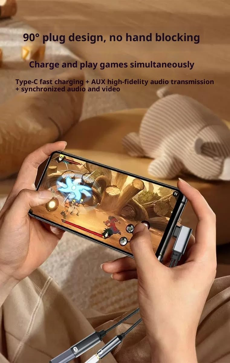 JIARUIJIANKJ USB C Headphone Jack Adapter and Charger for Iphone 17 16 USB C to 3.5Mm Audio Adapter 2In1 Type C to Aux Headphone Jack Dongle Cable Cord with PD 60W Fast Charging,Galaxy S25/S24/S23 image number 3