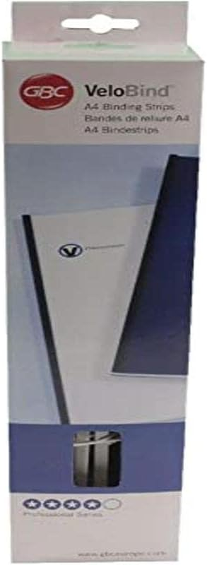 GBC QT9741639 Binding Strip, EVB 4 Prong White PK25 - Black