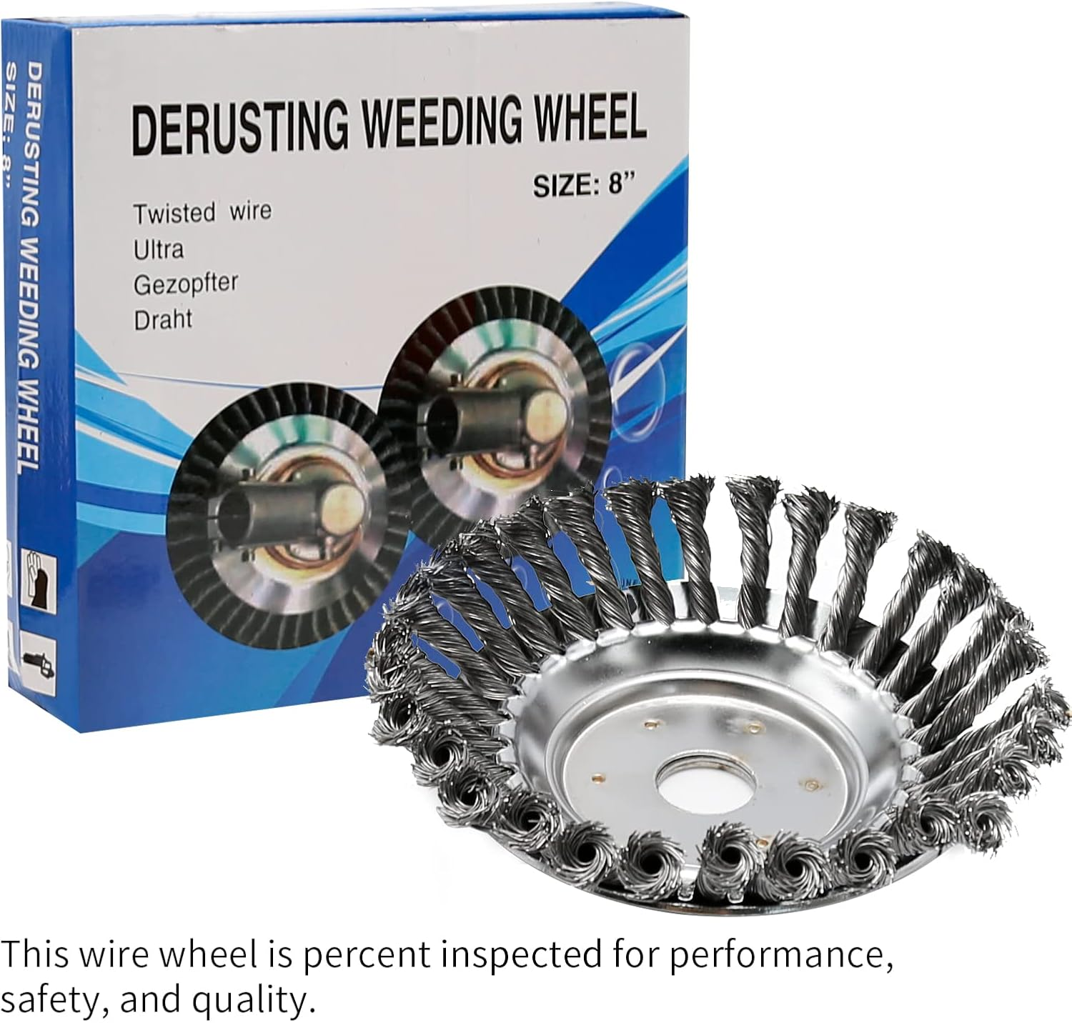 MDEOOSKY 8Inch Steel Wire Rotary Brush, 8'' Cutter Trimmer Head Universal Adapter Kit, Replacement for Stihl Replacement for Husqvarna