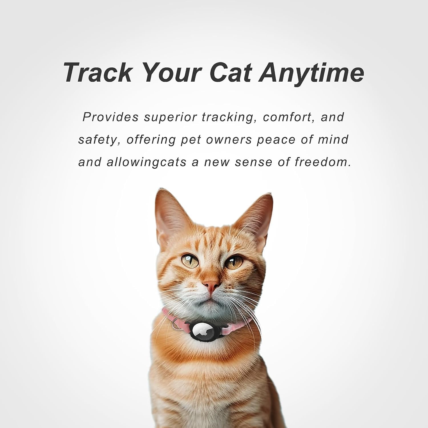 HHXWAN Airtag Cat Collar, Integrated GPS Cat Collar with Apple Air Tag Holder, QR Code Name Tag, Cat ID Tag Personalized Cat Collars for Girl Boy Cats, Kittens and Puppies image number 3