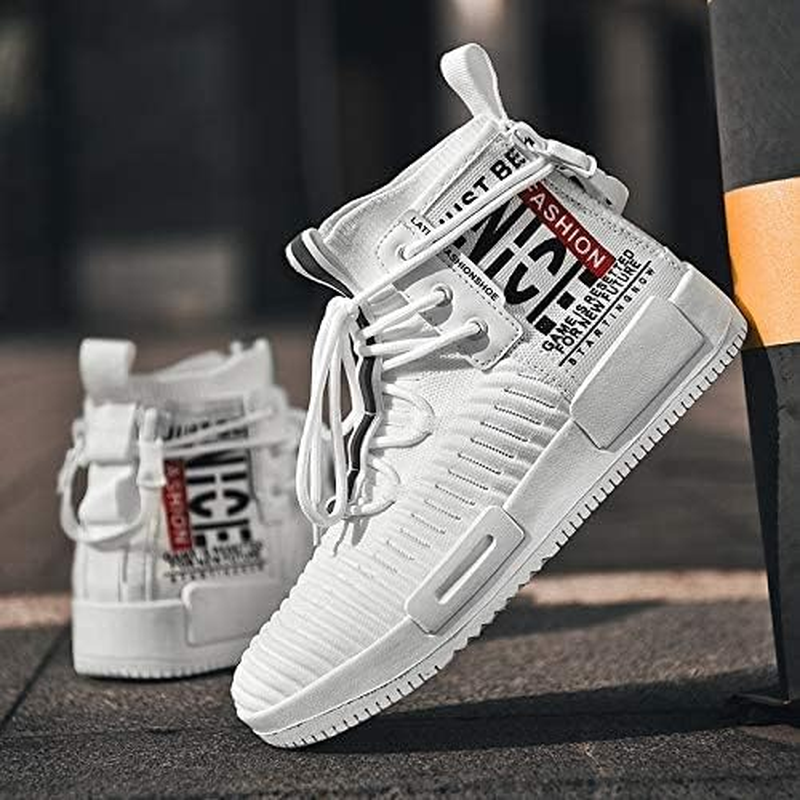 RUNMAXX Mens Fashion Walking Lace up High Top Shoes Stylish Running Athletic Casual Sneaker image number 6