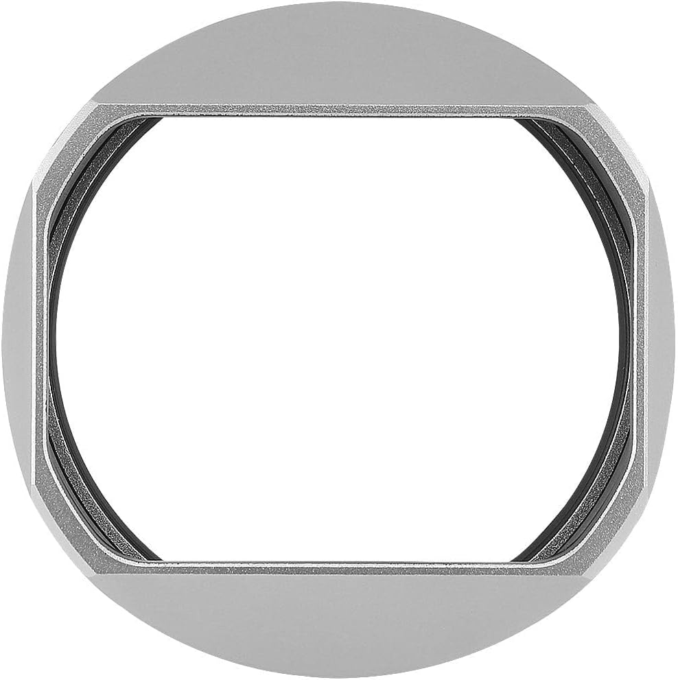 Haoge LH-X54W Square Metal Lens Hood Shade with 49Mm Adapter Ring for Fujifilm X100VI Fuji X-100VI Camera Silver - Black image number 2