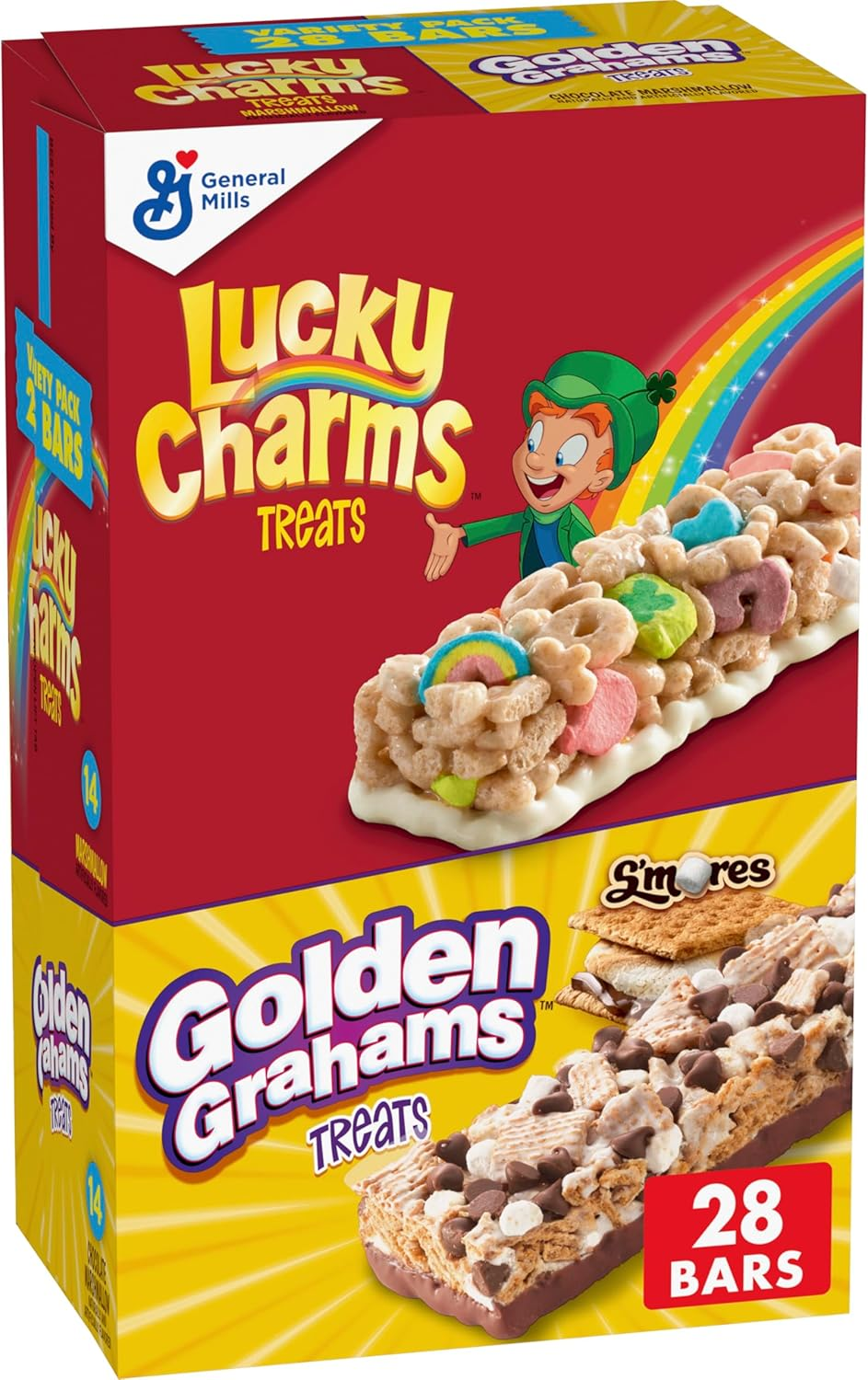 Lucky Charms and Golden Grahams, Breakfast Bar Variety Pack, 28 Ct