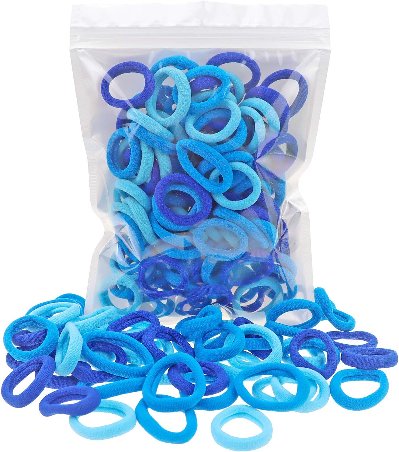 100 Pack Black Color Nylon Small Hair Ties Seamless Colorful Ponytail Holder Toddlers Baby Girls' Hair Elastics