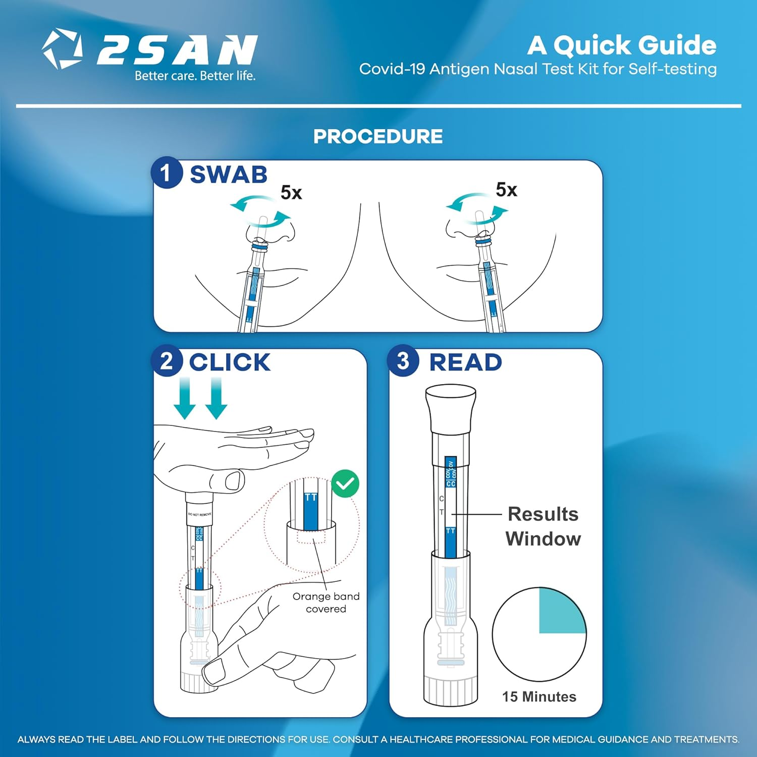 2San Covid-19 Pen Test, Results in 15 Mins, 5-Pack (5 Tests), Rapid Nasal Swab, Clinically Accurate, Easy At-Home Antigen Test, Discreet, Fast & Reliable image number 2