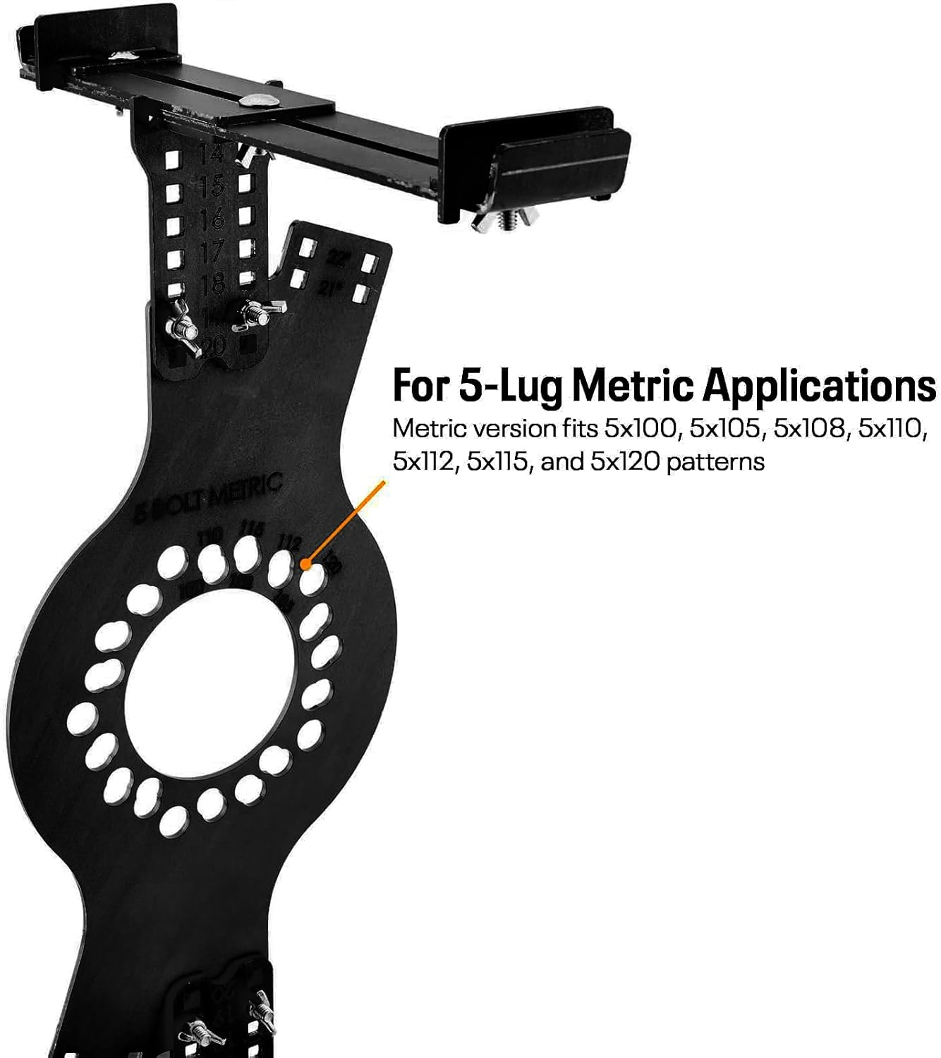 Wheel Fitment Simulator Tire/Rim Fit Size Measuring Mockup Tool, Supports 14 to 20 Inch Wheel Diameters and 7 to 10 Inch Wheel Widths, 5-Lug Metric Wheel Bolt Pattern - 6-Lug image number 3