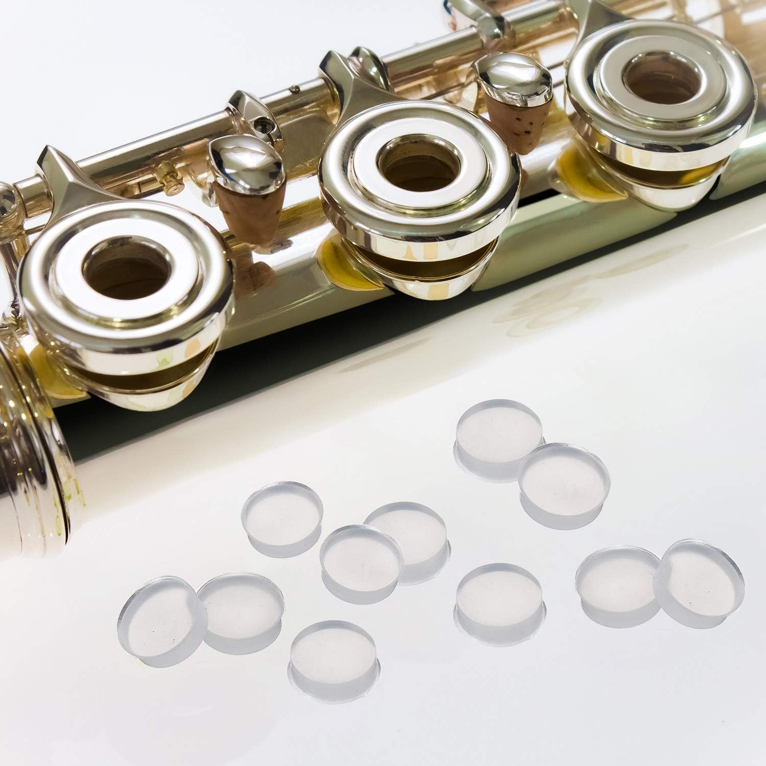 Leinuosen 24 Pieces Silicone Flute Plug, 8 Mm Hole Plug Soft Key Cover for Most Brand Flutes image number 3