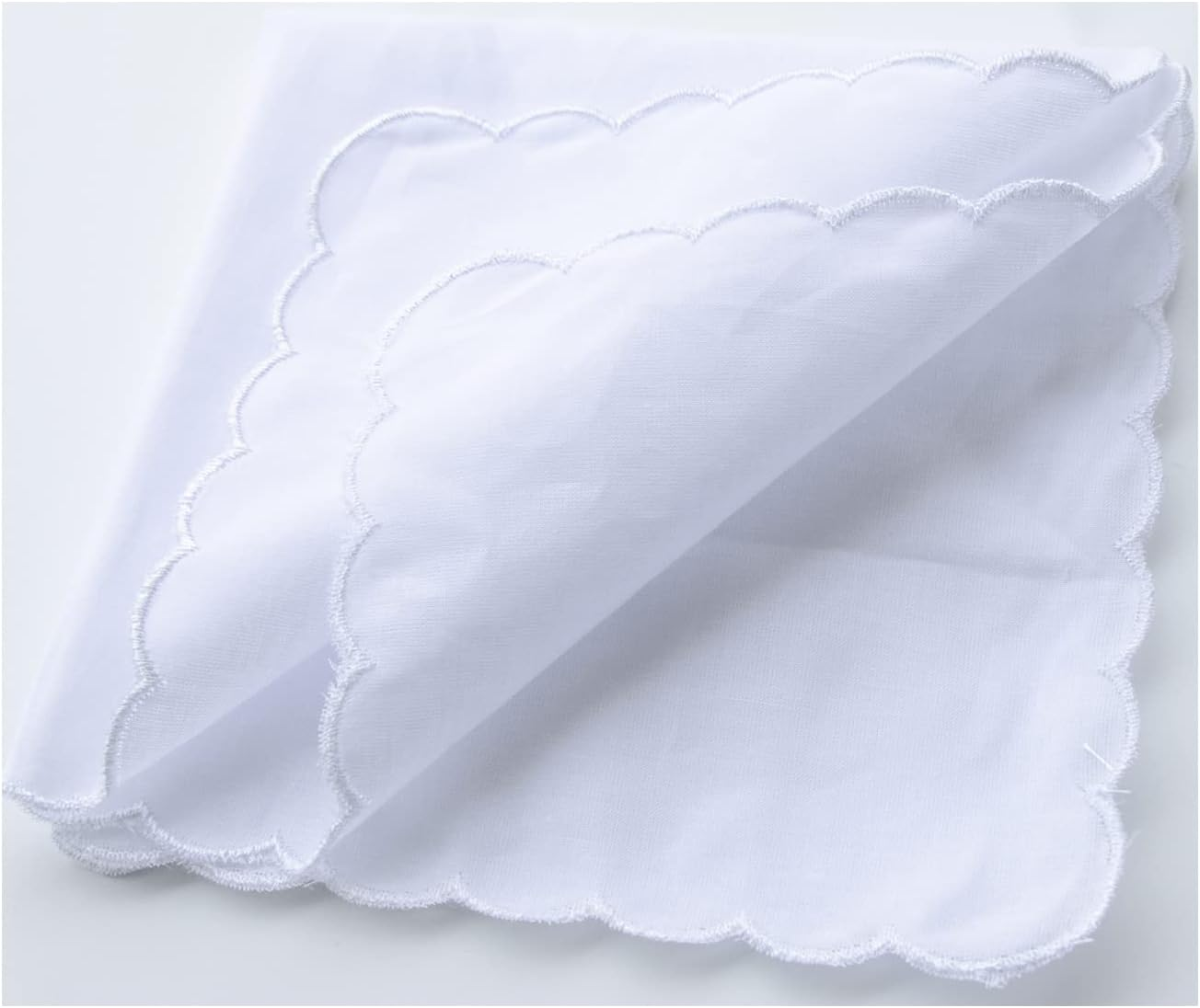 Bulk Solid White Cotton Handkerchiefs Perfect for Wedding Party DIY Draw