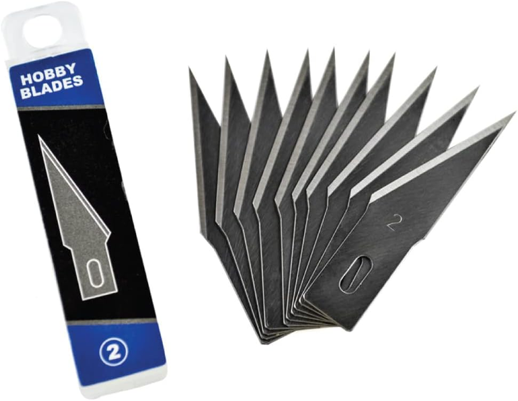 Ickysticky No 2 Hobby Replacement Blades 50-Piece Set, Refill Exacto Art Blades Cutting Tool with Storage Case for Craft, Hobby, Scrapbooking, Stencil