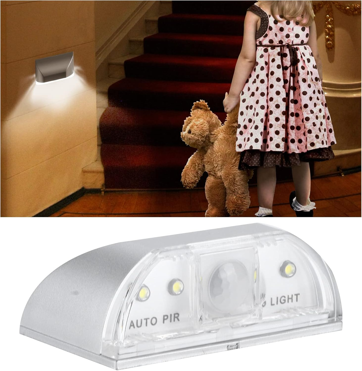 LED Keyhole Light Infrared IR Wireless Door Lock Lamp, Auto Sensor Motion Detectorwith 5S Delay Shutdown for Hallway Stairs Kitchen Mirror image number 4