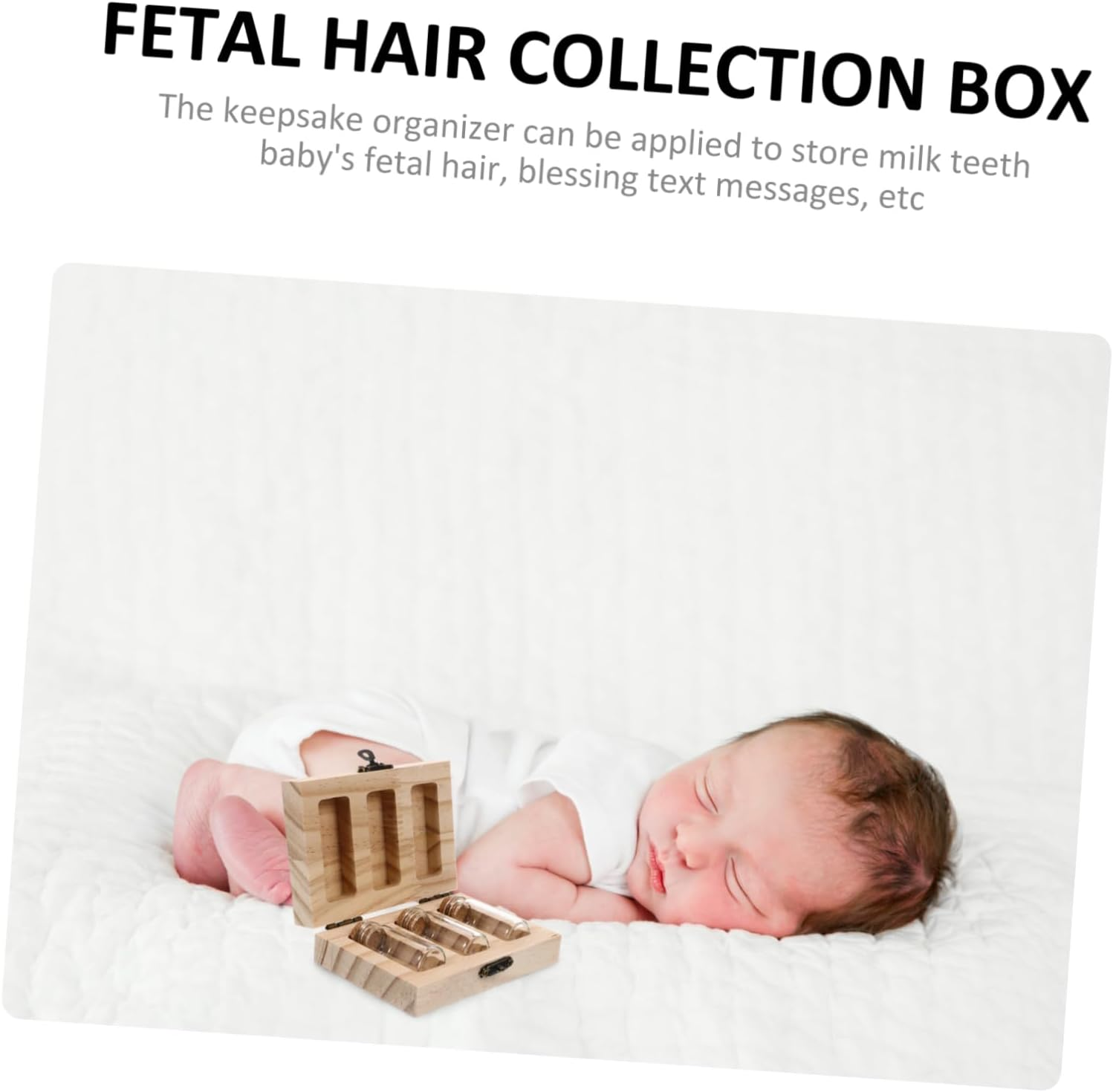 Wooden Storage Box for Teeth Preservation Fetal Hair Collection Box Souvenir Storage Bottle for Boy Girl Keepsakes image number 6