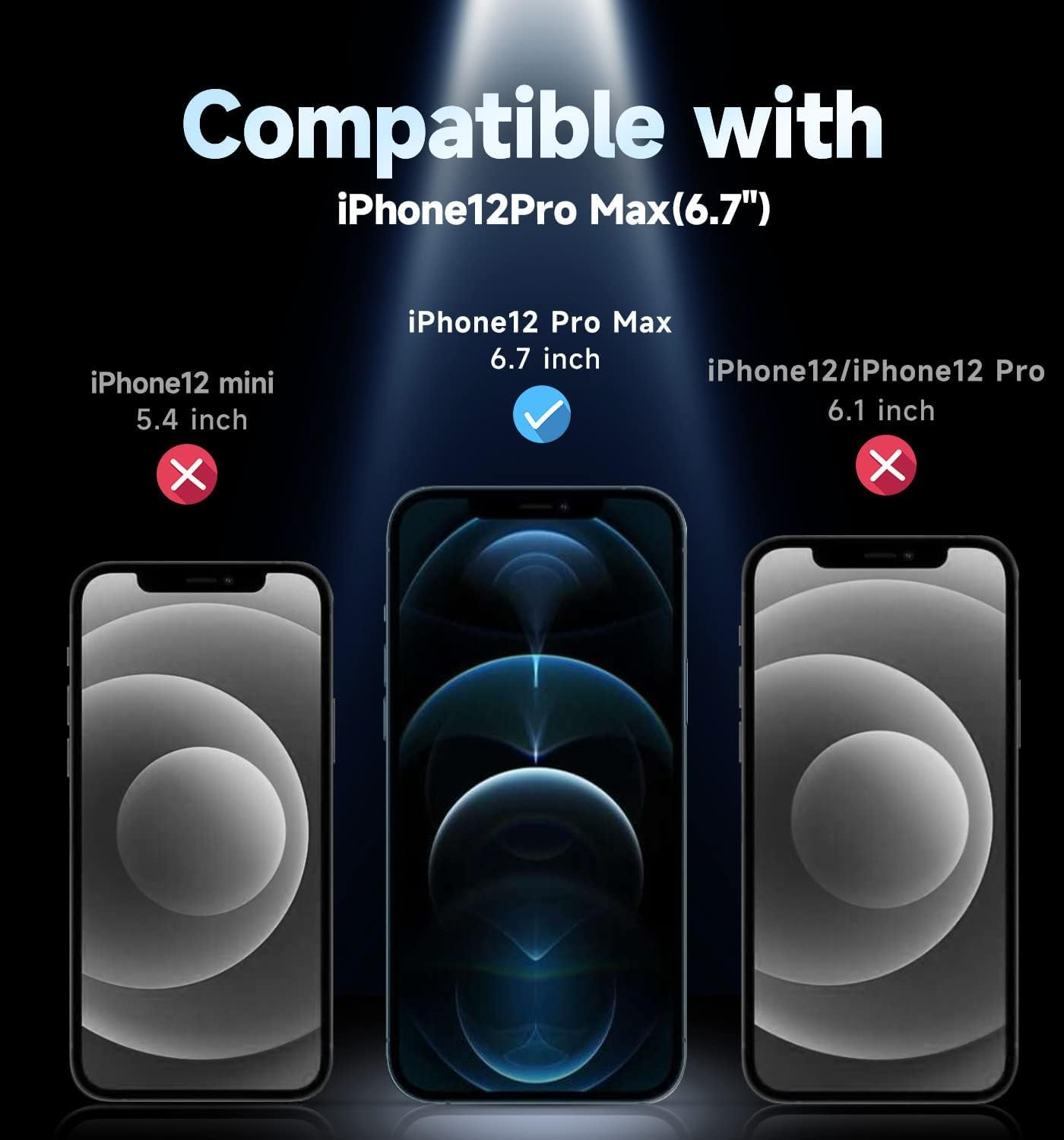 MAGIC JOHN 2 Pack for Iphone 12 Pro Max 6.7 Inch Tempered Glass Screen Protector, Auto Dust-Elimination, Bubble Free, HD Clear, Easy Installation image number 1