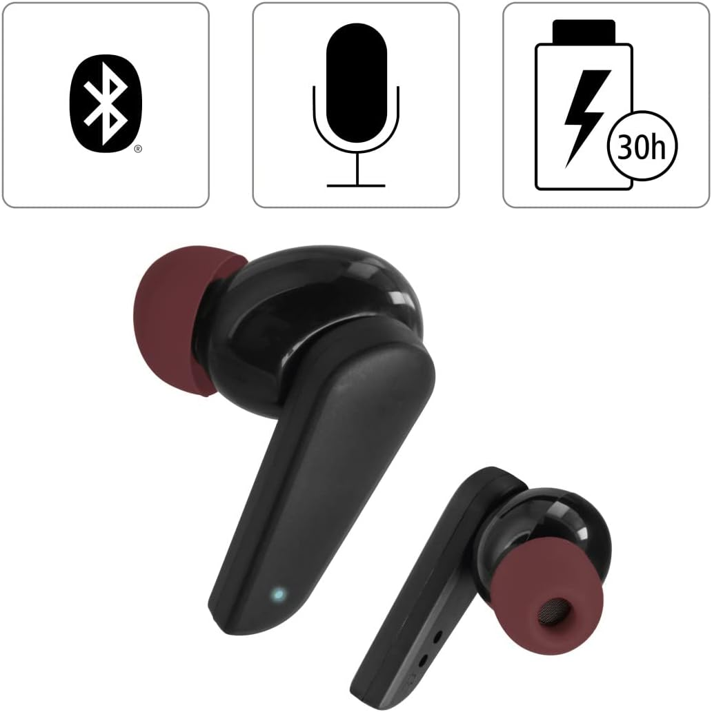 Hama Bluetooth Headphones Spirit Pocket (In-Ear Headphones with Microphone, True Wireless Earbuds with Charging Station, Especially Light, Running Time 30 Hours, Wireless Headphones with Voice - White image number 3