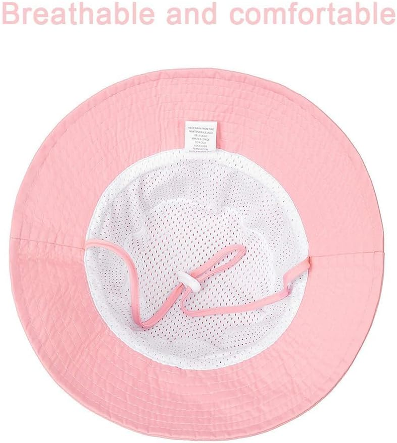 MOTRAIN Baby Sun Hat Smile Face for Boys Girls, Toddler UPF 50+ Sun Protective Bucket Hat, Summer Outdoor Adjustable Beach Cap for 2-6 Years Kids Girl Boy Pink image number 1