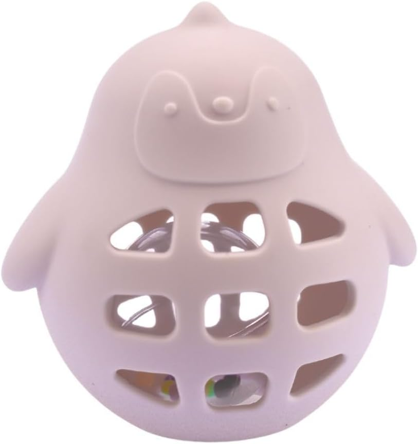 Koala Dream -CA3018B Silicone Penguin Rattle Pink: Baby Teething Toy with Gentle Rattle Sound, Non Toxic, Easy Clean Infant Sensory Development Toy image number 4