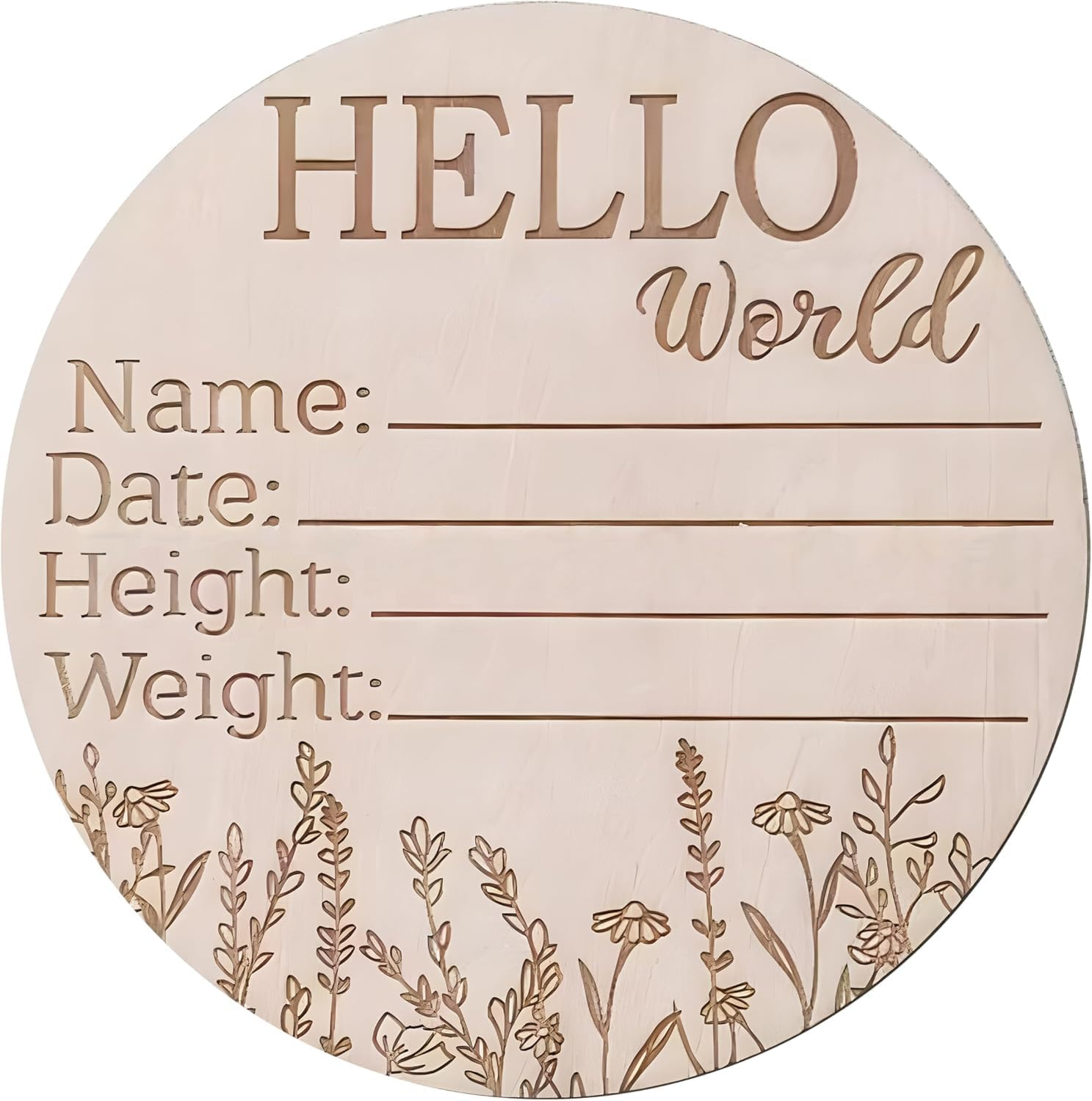 Handcrafted Baby Birth Announcement Sign，Monthly Milestone Cards in Light Birch Wood for 1St Year, Photo Prop and Nursery Gift image number 3