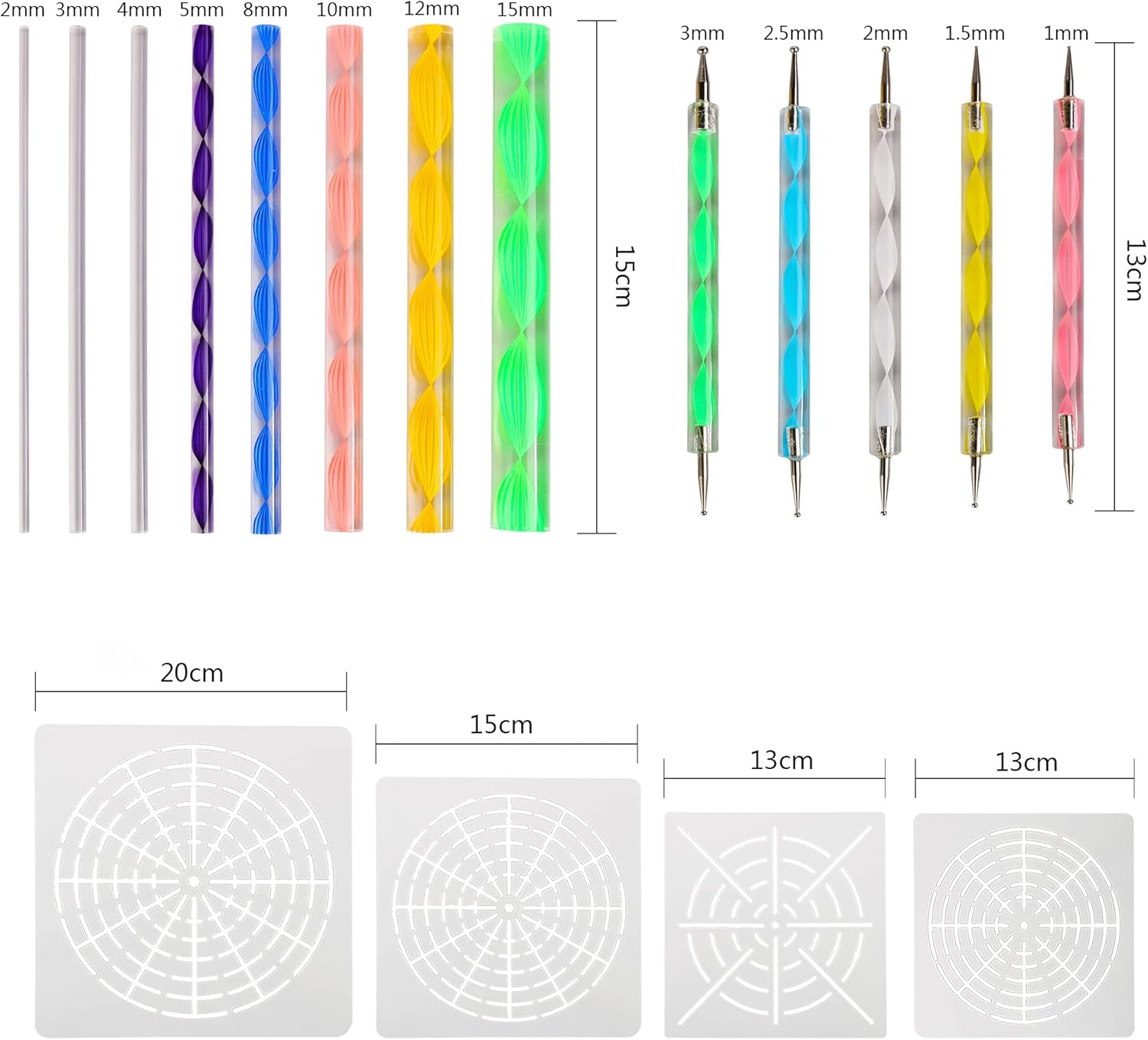 Meyuxg Mandala Dotting Tools Set, 37 Pieces, Stencil, Stone Painting Accessories, Dot Painting Tool, Used for DIY Drawing of Rock Painting and Crafts image number 1