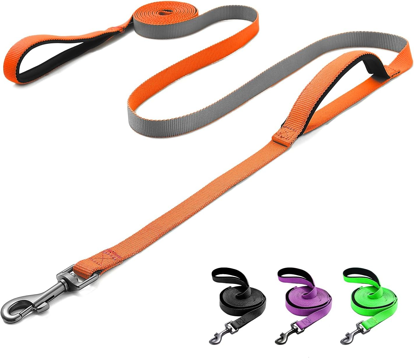 Demigreat Recall Lead for Dogs, 1.5 M / 3 M / 5 M Robust Long Dog Lead Reflective Training Lead with Padded Handle and Hand Strap, Training Lead for Small to Large Dogs