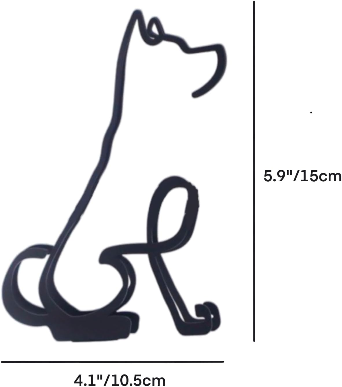 TTYGRHQ Metal Dog Minimalist Art Wall Sculpture, Abstract Simple Metal Wire Art Sculpture Geometric Dog Statues Drawing Art Statue Ornament Wall Art Decoration for Home Office Desktop Decor