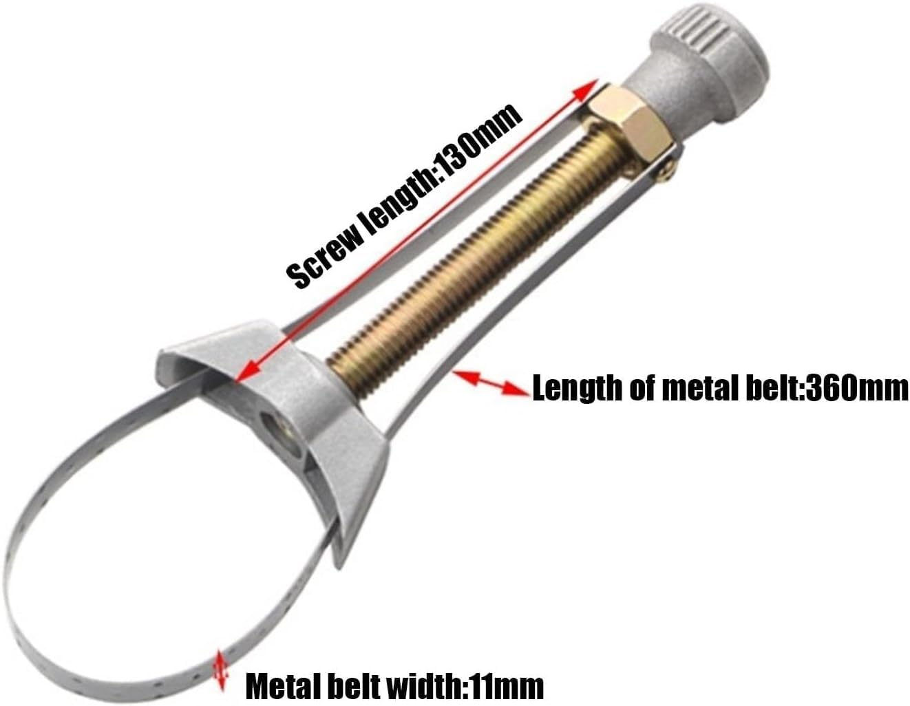 Adjustable Oil Filter Wrench - Oilfilter Removal Tool with Non-Slip Strap for Cars, Trucks, Excavators (1-Piece) image number 3