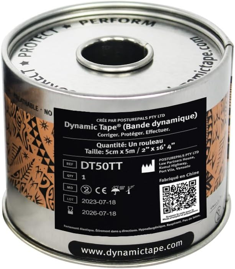 Dynamic Tape | Biomechanical Adhesive Tape | for Sports & Physio | Knee, Ankle, Elbow, Leg, Muscle Support | Black 7.5 Centimetres X 5 Metres Roll image number 5