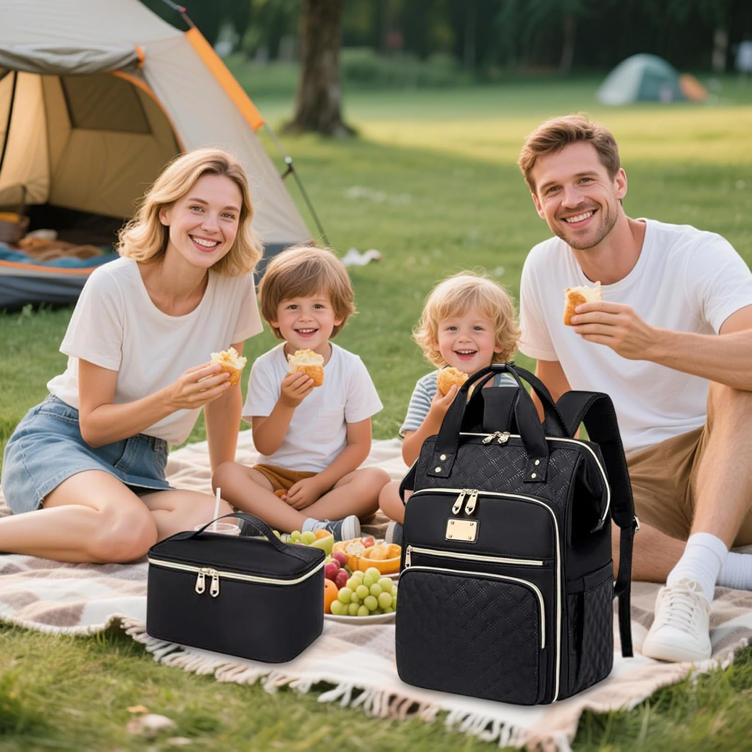 Qkbuza Lunch Backpack,Work Tote Backpack with Lunch Box | Work Bag Student Laptop Storage for Outgoing Office Hiking Vacation Camping Travel School