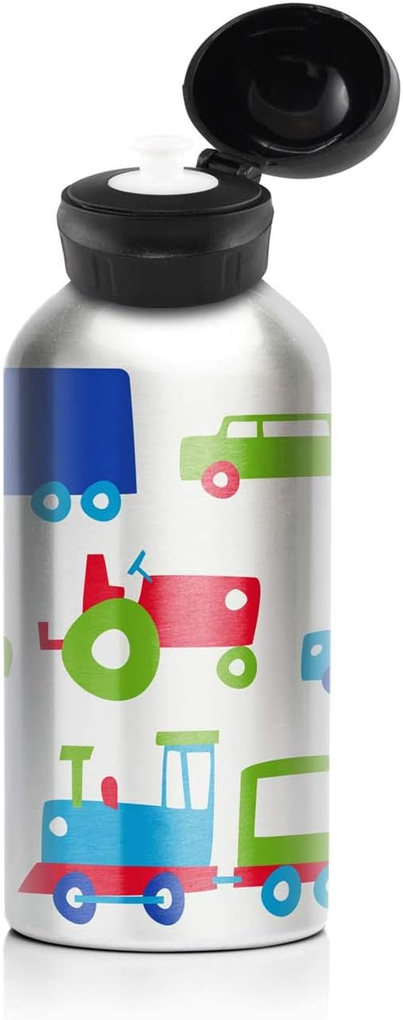 My Family Stainless Steel Kids Drink Bottle - BPA Free, Non-Toxic, Eco-Friendly, Reusable Water Bottle for Toddlers & Preschoolers (400Ml) - Trucks, Car, Traffic
