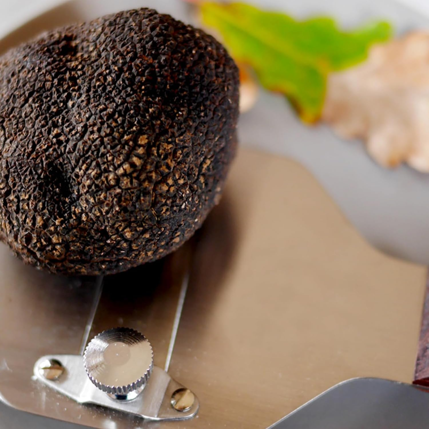 Slicer for Truffle, Stainless Steel Truffle Cheese Slicer, Truffle Slicer Cheese Chocolate Truffle Shaver Cutter, Truffle Cheese Slicer Grater, with Adjustable Blade, with Wooden Handle, for Mushrooms