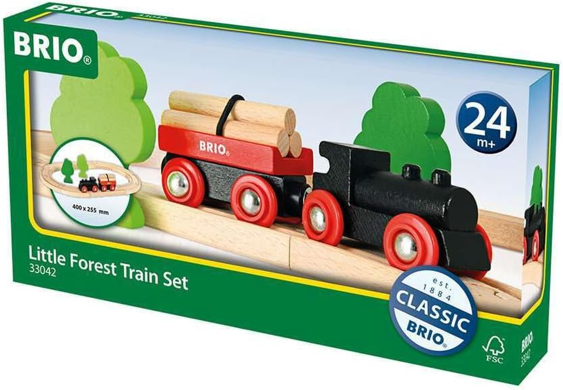BRIO 33042 Classic Little Forest Train Set &ndash; 18-Piece Wooden Railway with Engine, Carriages & Tracks, Forest Adventure Role Play Toy, Age 3 Years+ image number 1