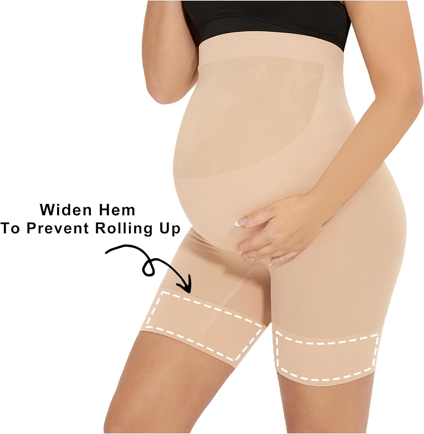 Narcissus Bump Proud Seamless Maternity Shapewear, Mid-Thigh Underwear - Maternity Dress for Baby Shower image number 5