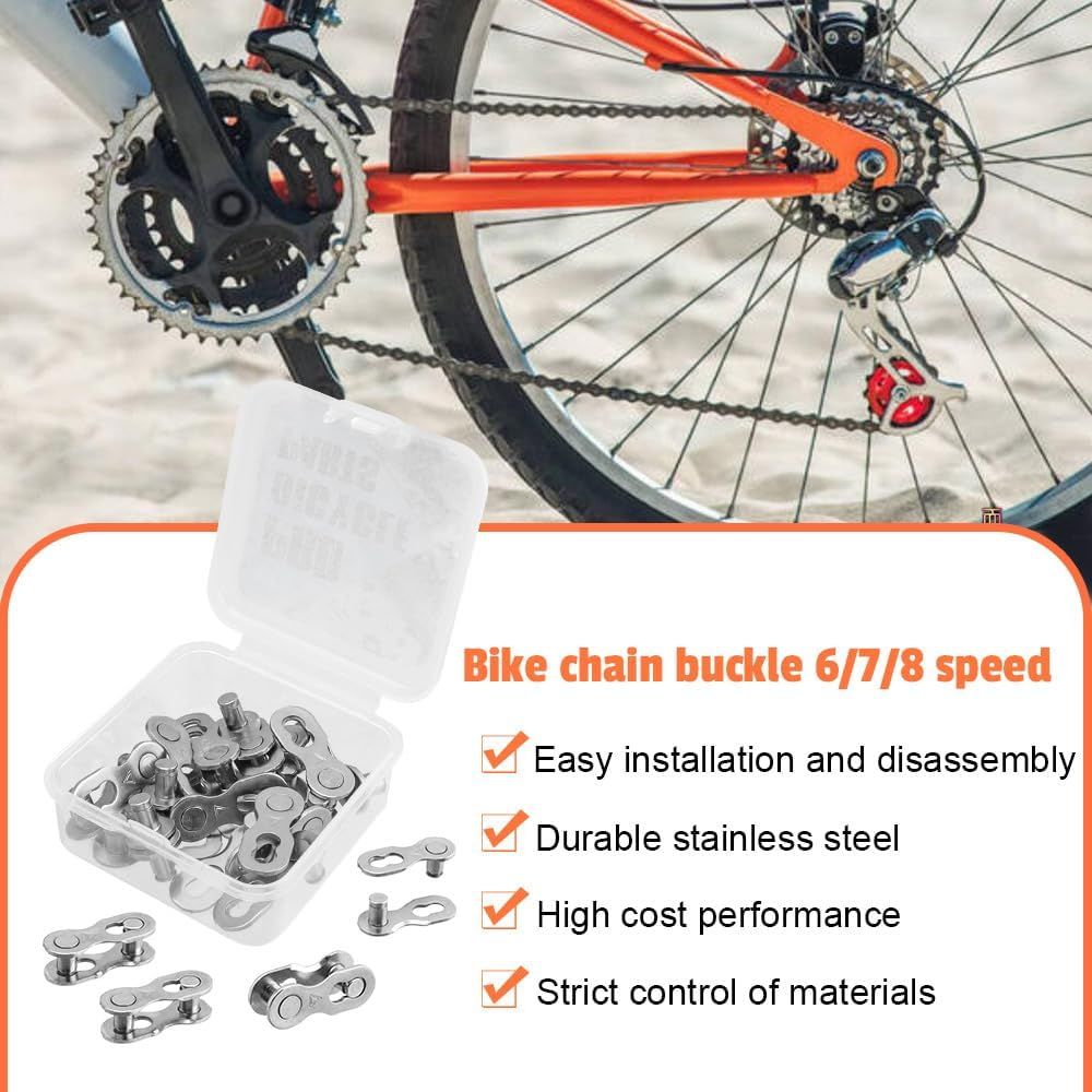 Yakamoz Bicycle Chain Repair Tool Set, 10Pairs Quick Reusable Bike Chain Master Link 6/7/8 Speed Chain Joint Connector + Bike Chain Plier for Speed Chains Repair Tool Kit image number 5