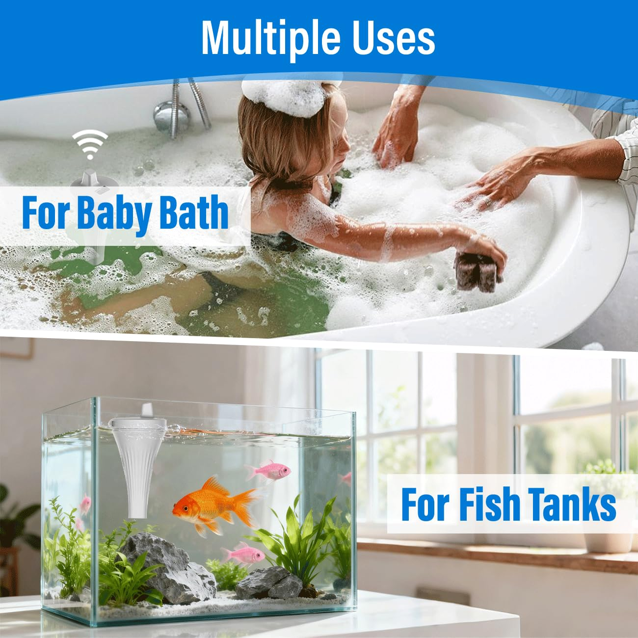 Pool Thermometer Floating,Waterproof Easy Read Wireless Pool Thermometer,-40&deg;C to +70&deg;C,LCD Screen Digital Pool Thermometer,For Outdoor Indoor Swimming Pools, Spas,Hot Tubs image number 2