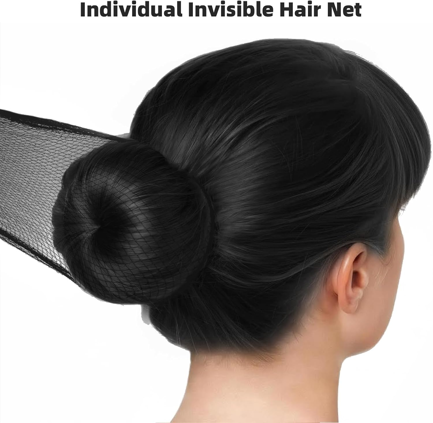 Quttly Professional Dance Hair Kit - 100 U-Pins, 50 Bobby Pins, 100 Elastic Bands, 8 Invisible Hairs Nets, 2 Hair Ties for Secure Ballet Bun | Competition & Performance Essentials(Black) - Black image number 6