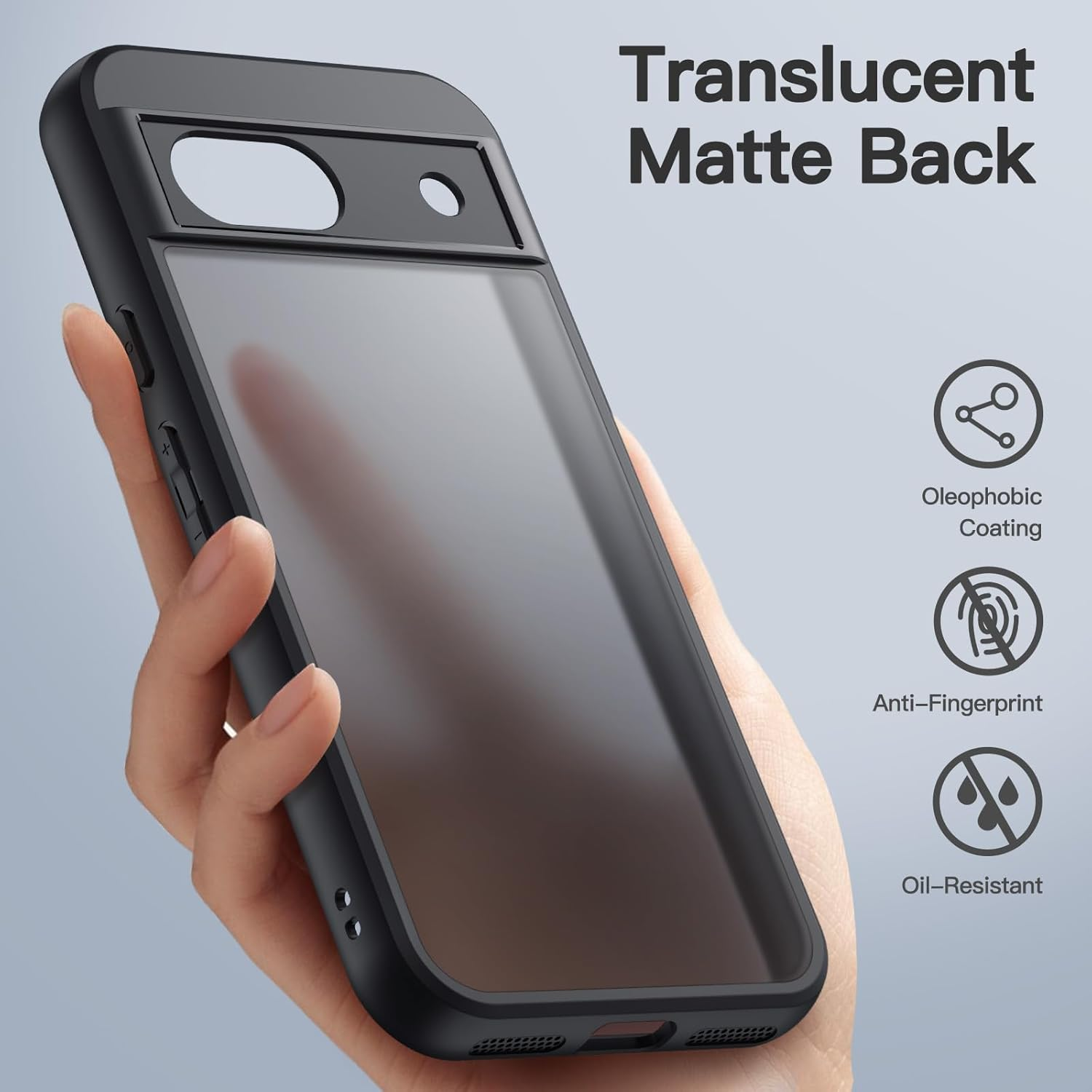 Jetech Matte Case for Google Pixel 8A 6.1-Inch 2024, Frosted Translucent Back Protective Slim Phone Cover, Anti-Fingerprints (Black)