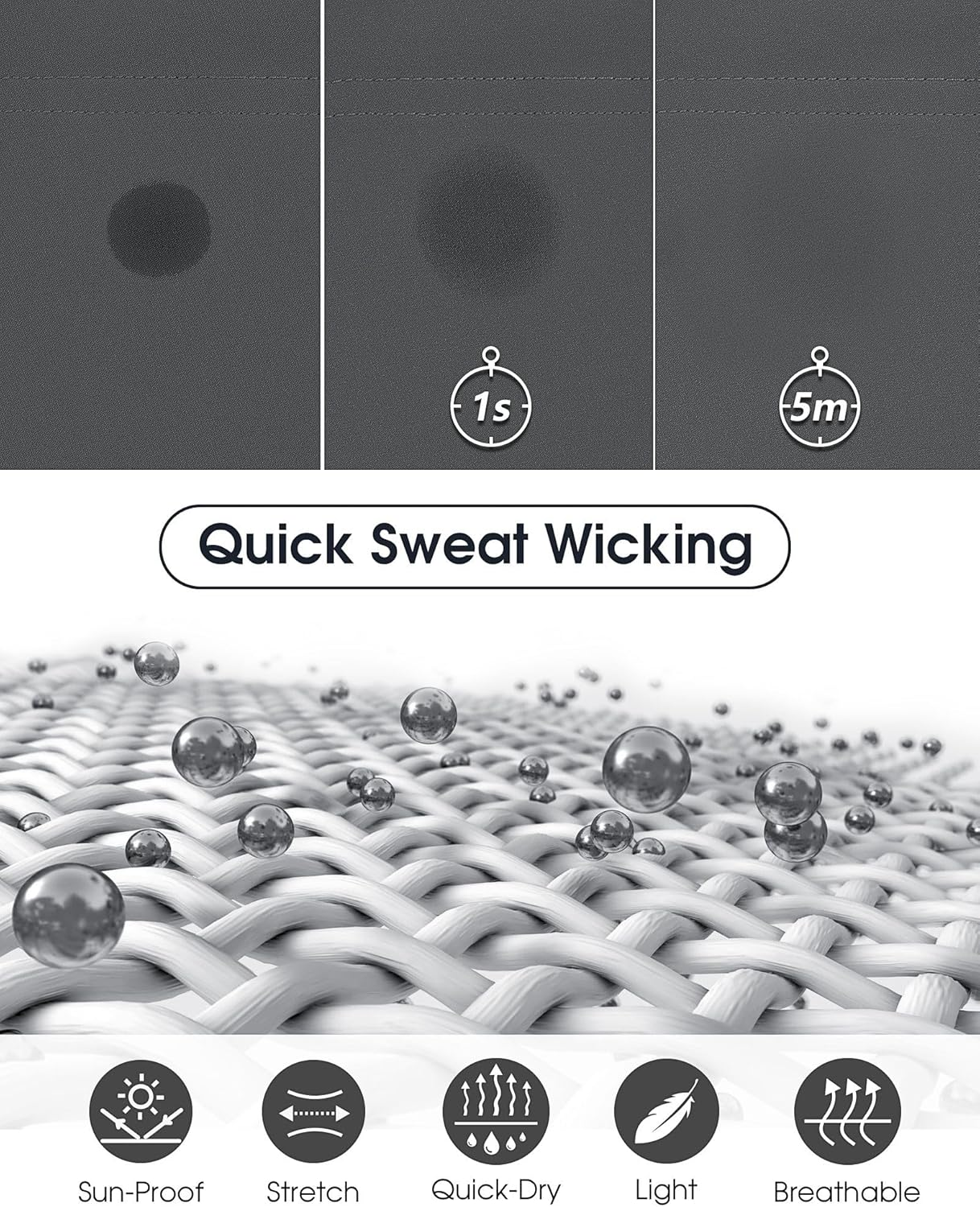 33,000Ft Men'S 3/4 Hiking Shorts Quick Dry Stretch Cargo Shorts UPF 50+ Summer Casual Capri Shorts Outdoor Hiking Pants with Zip Pockets for Travelling image number 7