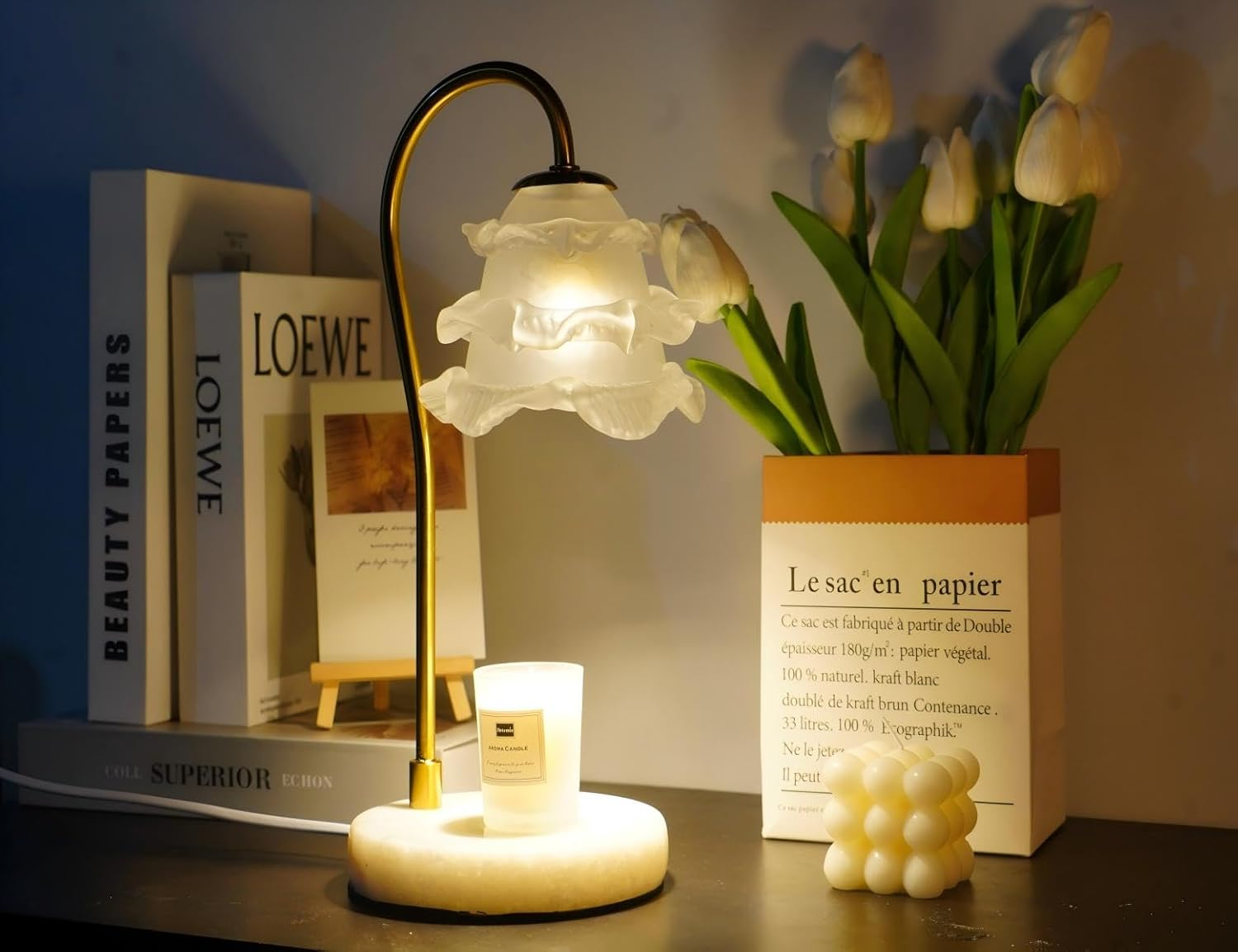 Zycolor Dimmable Candle Warmer Lamp - Adjustable Brightness Wax Warmer with Overheat Protection, LED Candle Holder for Home Decor, Compatible with All Candle Sizes (Send 2 Bulbs) image number 5