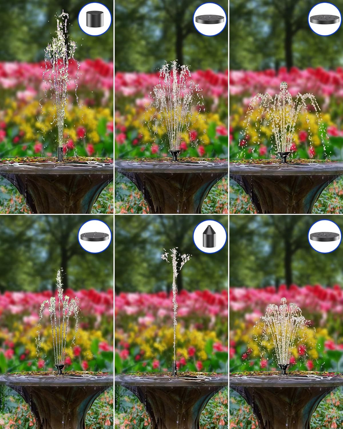 Biling Solar Fountain for Bird Bath, Solar Panel Kit Outdoor Solar Water Pump with 4Ft Tubing for Hummingbird Bath, Small Pond and Fish Tank image number 3