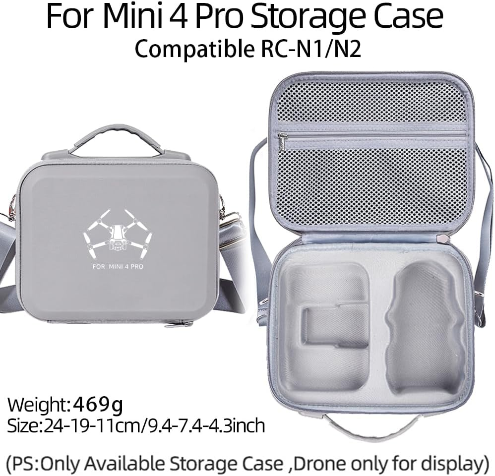 PALUMMA Carrying Case for DJI Mini 4 Pro RC-N1/N2 Portable Hard Storage Bag Comaptible with DJI Mini 4 Pro Drone Accessories image number 2