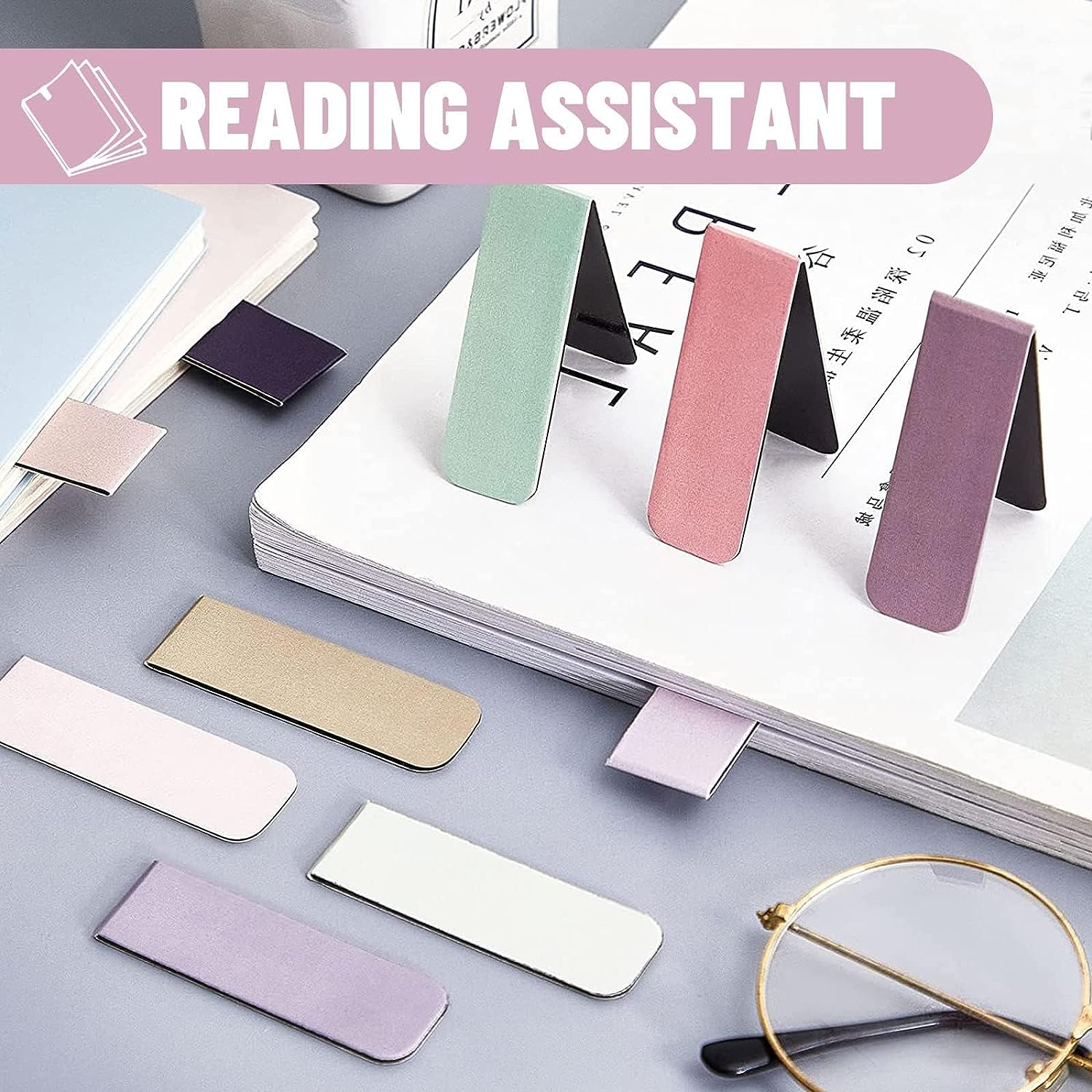 Magnet Page Markers, 15Pcs Morandi Color Assorted Magnetic Bookmarks, Magnetic Page Clip for Teachers, Students, Book Lovers, Office, Book Club, Library image number 5
