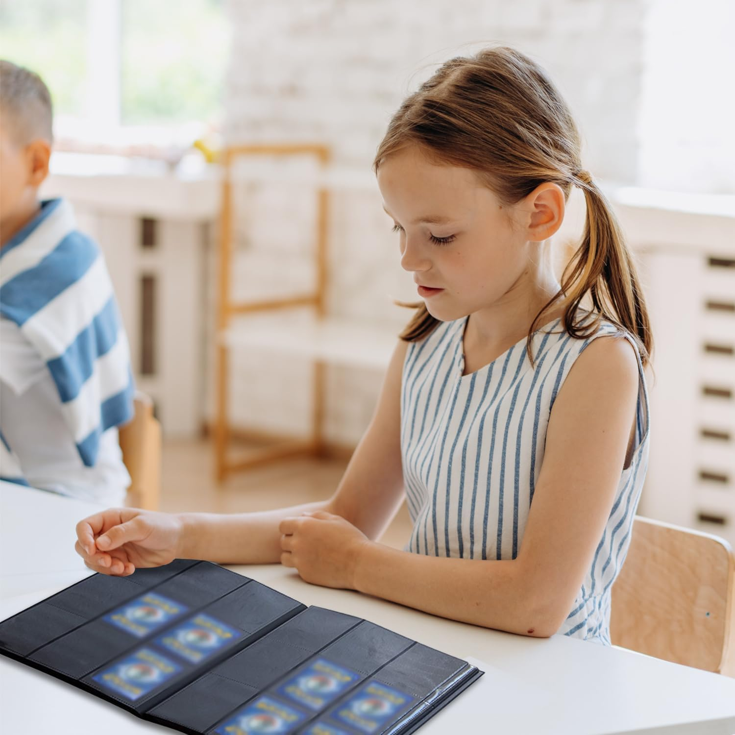 9 Pocket Trading Card Binder Holder, Card Binder for Game Cards Binder 9-Pocket, Sports Card Album with Card Sleeves, Basketball Card Sleeves Compatible with Yugioh MTG Cards, Put up to 360 Cards