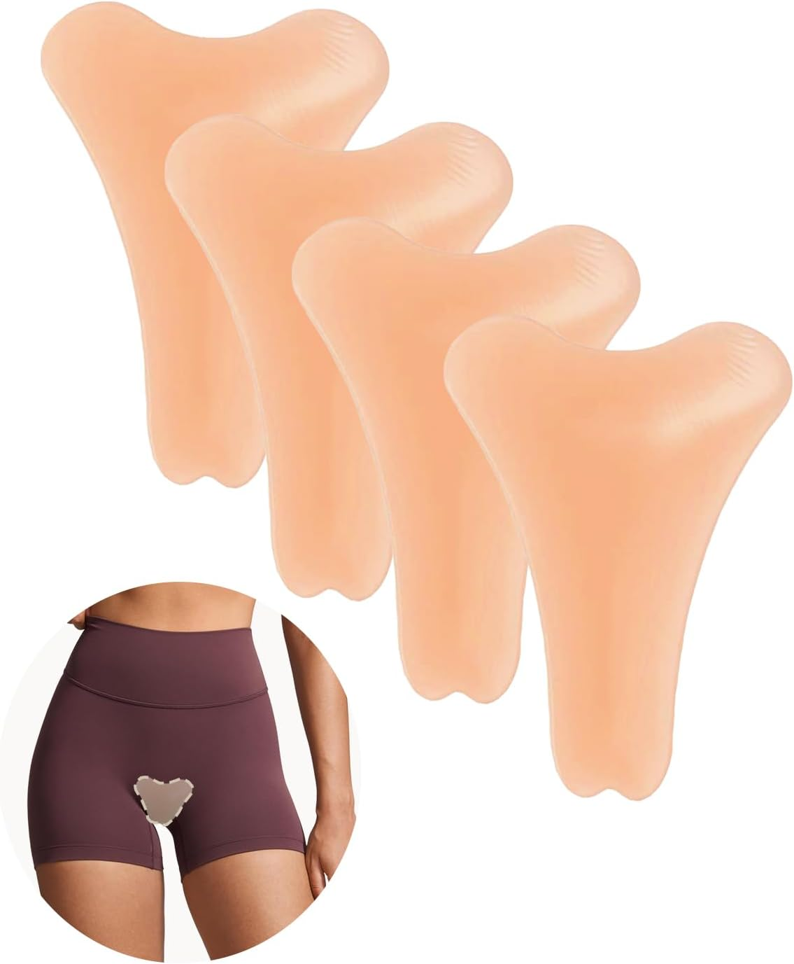 MILUMILUU Camel Concealer 4 Pack Y Shape Seamless Camel Hider, Silicone Camel Cover Guard Pad for Swimsuit Lingerie Tape