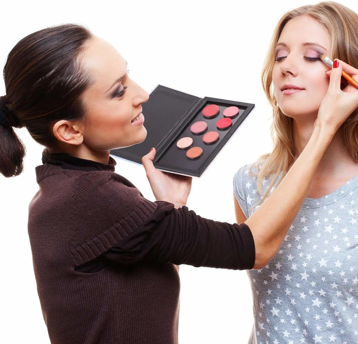 101 PCS Metal Stickers Set for Eyeshadow Depotting &mdash; Includes Makeup Depotting Tool, 50 Square Adhesive Empty Metal Pans, and 50 round Colorful Labels &mdash; Ideal for DIY Magnetic Makeup Palettes Damaill image number 4