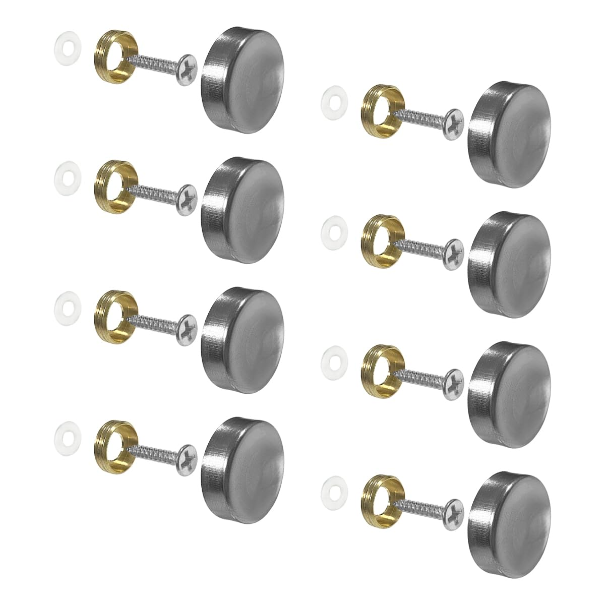 HAIKING Mirror Screws, 8 Sets Screw Covers Decorative Caps for Mirrors, Tables, Bathroom, Glass Signs (16 Mm/0.62 In) image number 2