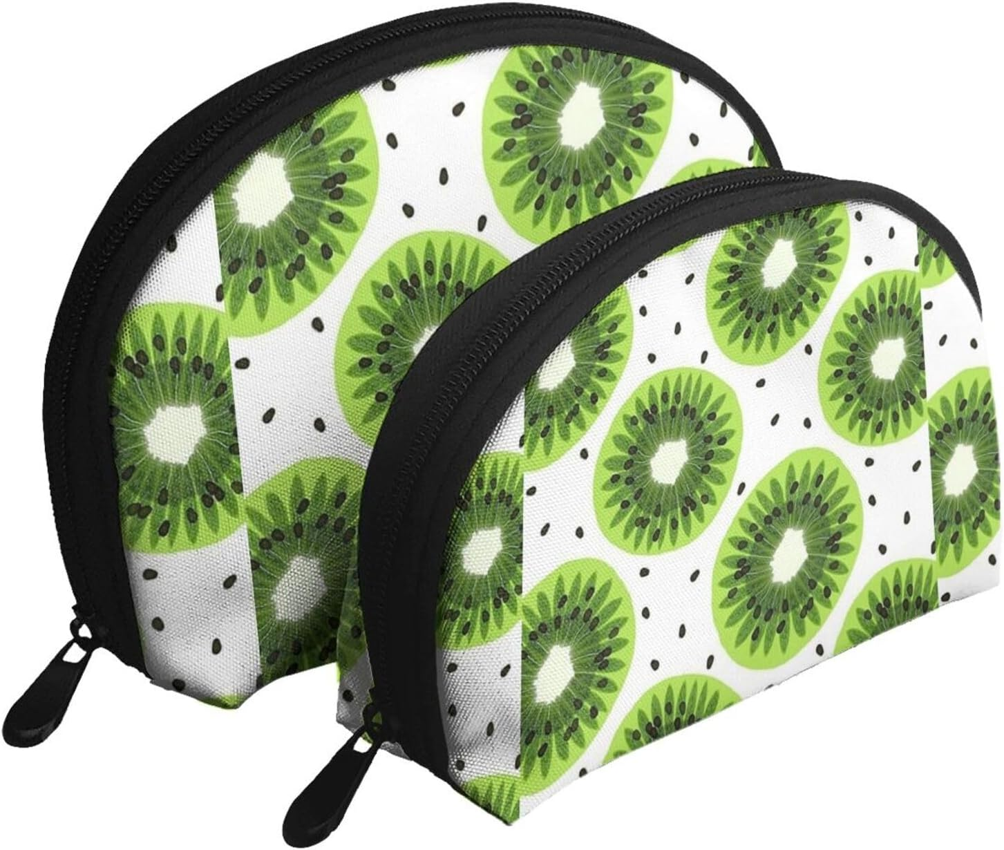 Cozimangoe Coin Pouch Makeup Bags Set, 2 Piece Shell Shape Cosmetic Bag with Pockets for Daily Travel Handbag Lipstick Keys Toiletry, Personalized Kiwi image number 6