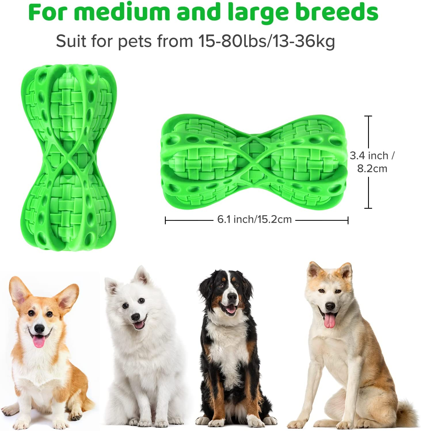 Dog Toy for Aggressive Chewer Large Medium Nearly Indestructible Super Chew Dog Toys Squeaky Dog Birthday Toy Dog Toothbrush Interactive Tough Durable Dog Toys Natural Rubber image number 2