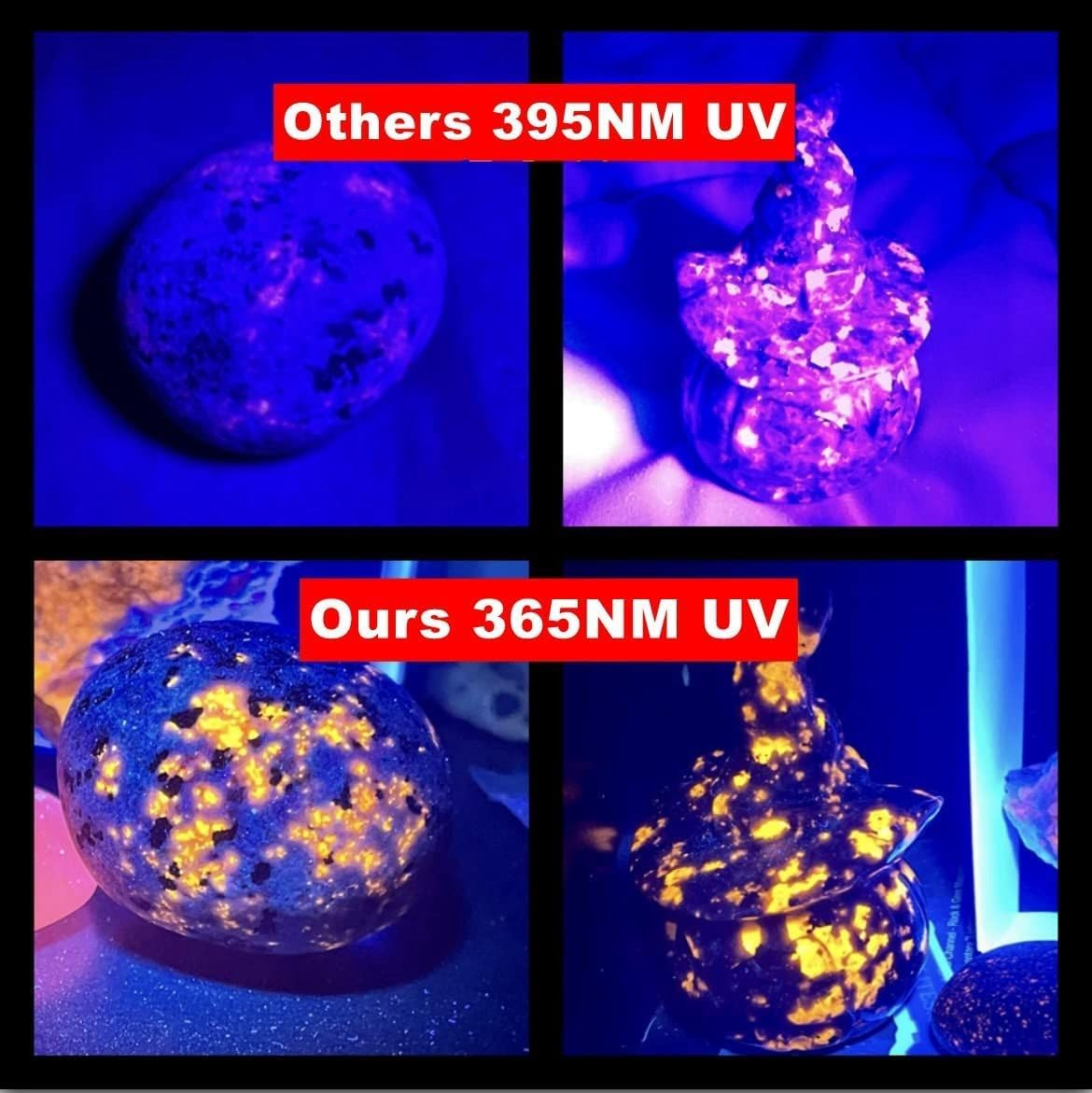 30W 365Nm UV Flashlight USB Rechargeable UV Light High Power Black Light Flashlight for Pet Urine Detection, Resin Curing, Minerals, Blood Tracking, Scorpion, Rockhounding,Yooperlites,A/C Leak Detect image number 3